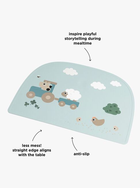 Done By Deer Tiny Farm Bordsunderlägg Silikon, Blue