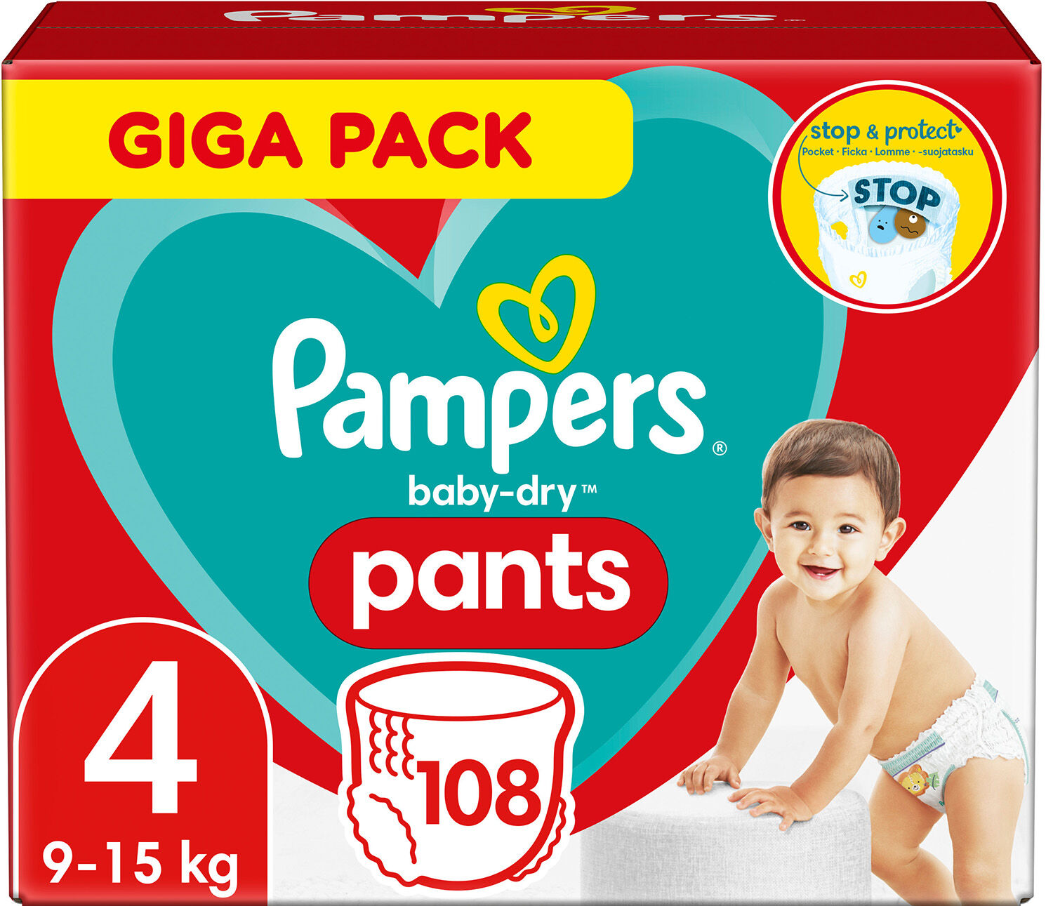 Pampers Baby-Dry Pants Blöja Stl 4 9–15 kg 108-pack