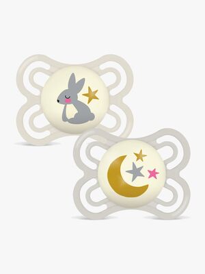 MAM Perfect Night Napp Silikon 2-Pack 0-6m, Neutral