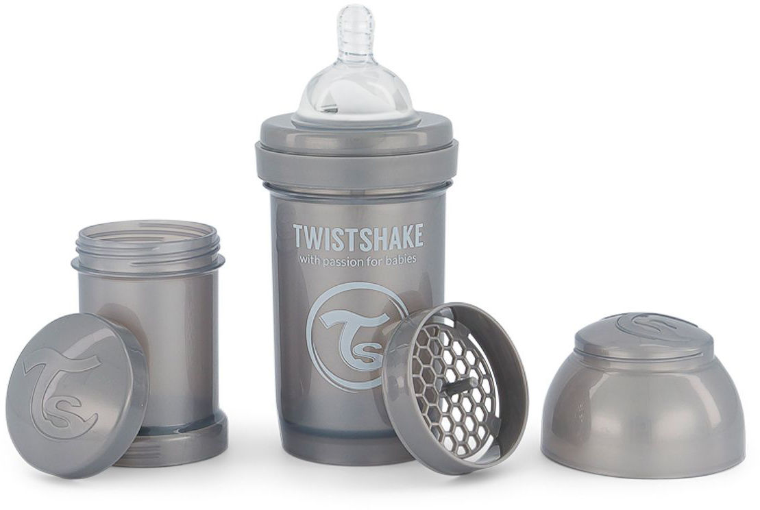 Twistshake Anti-Colic Nappflaska 180ml, Pearl Grey
