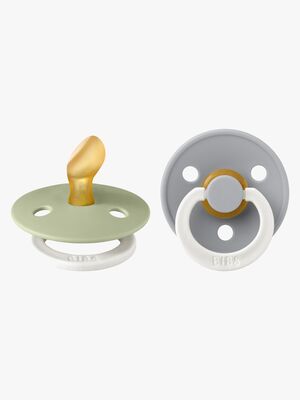 BIBS Colour Smokk 2-pack Lateks Str 1 Anatomisk, Sage Glow/Cloud Glow