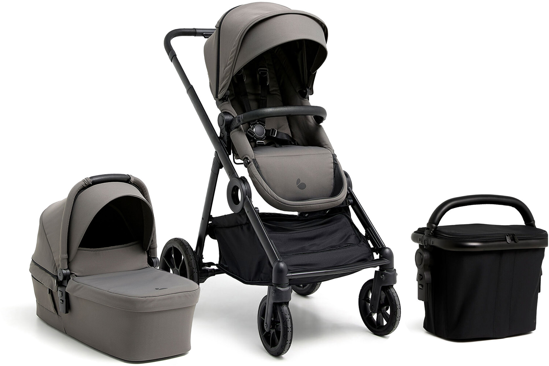 Beemoo Pro Multi 2 Duovagn inkl. Shoppingkorg, Mocha Grey