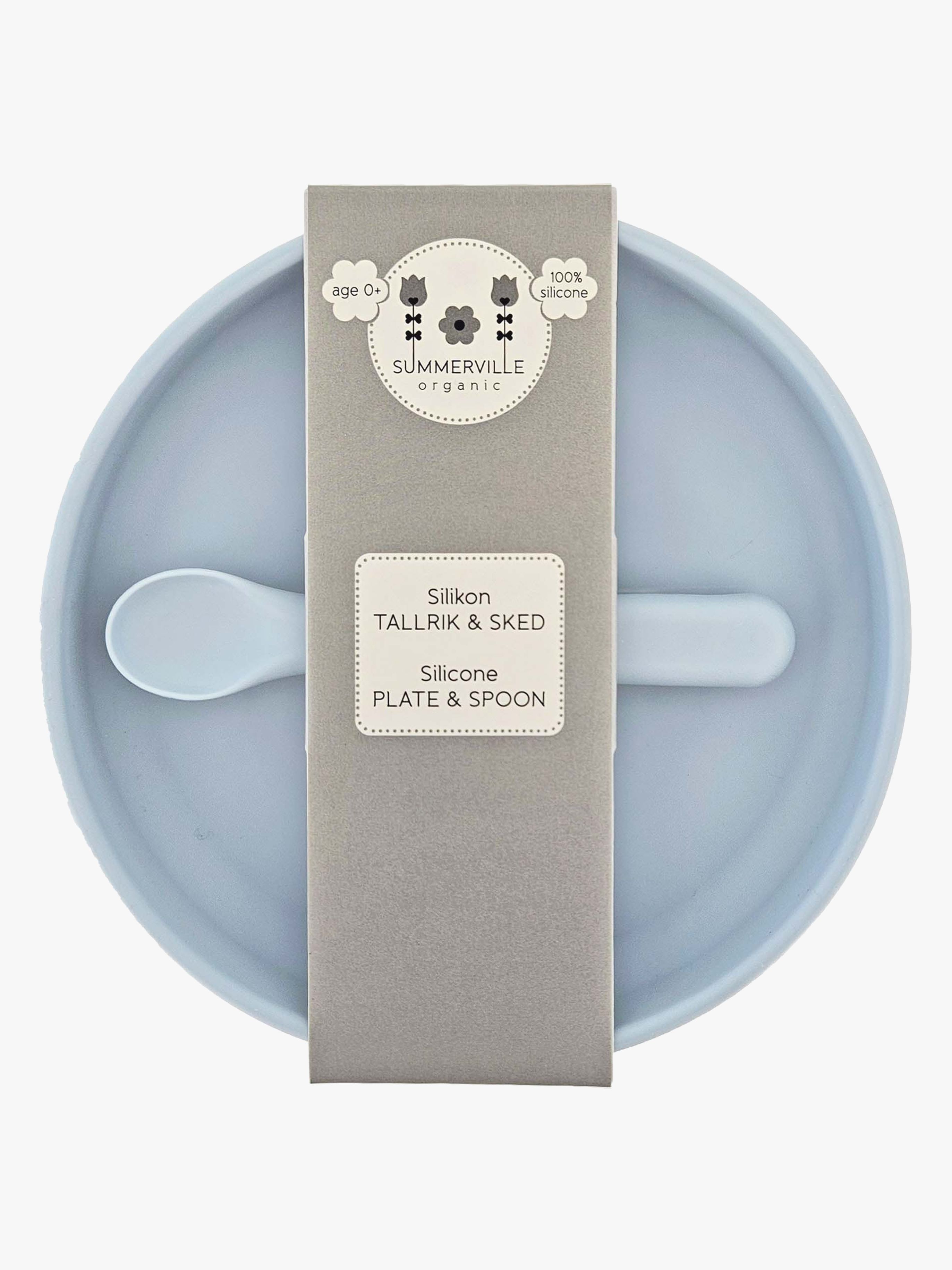 Summerville Tallrik & Sked Silikon, Cloud Blue