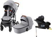 Britax Smile 5Z Duovagn inkl. Beemoo Route Babyskydd & Bas, Frost Grey/Black Stone