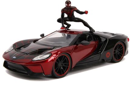 Jada Toys Marvel Spiderman Bil med Figur Miles Morales & 2017 Ford GT 1:2