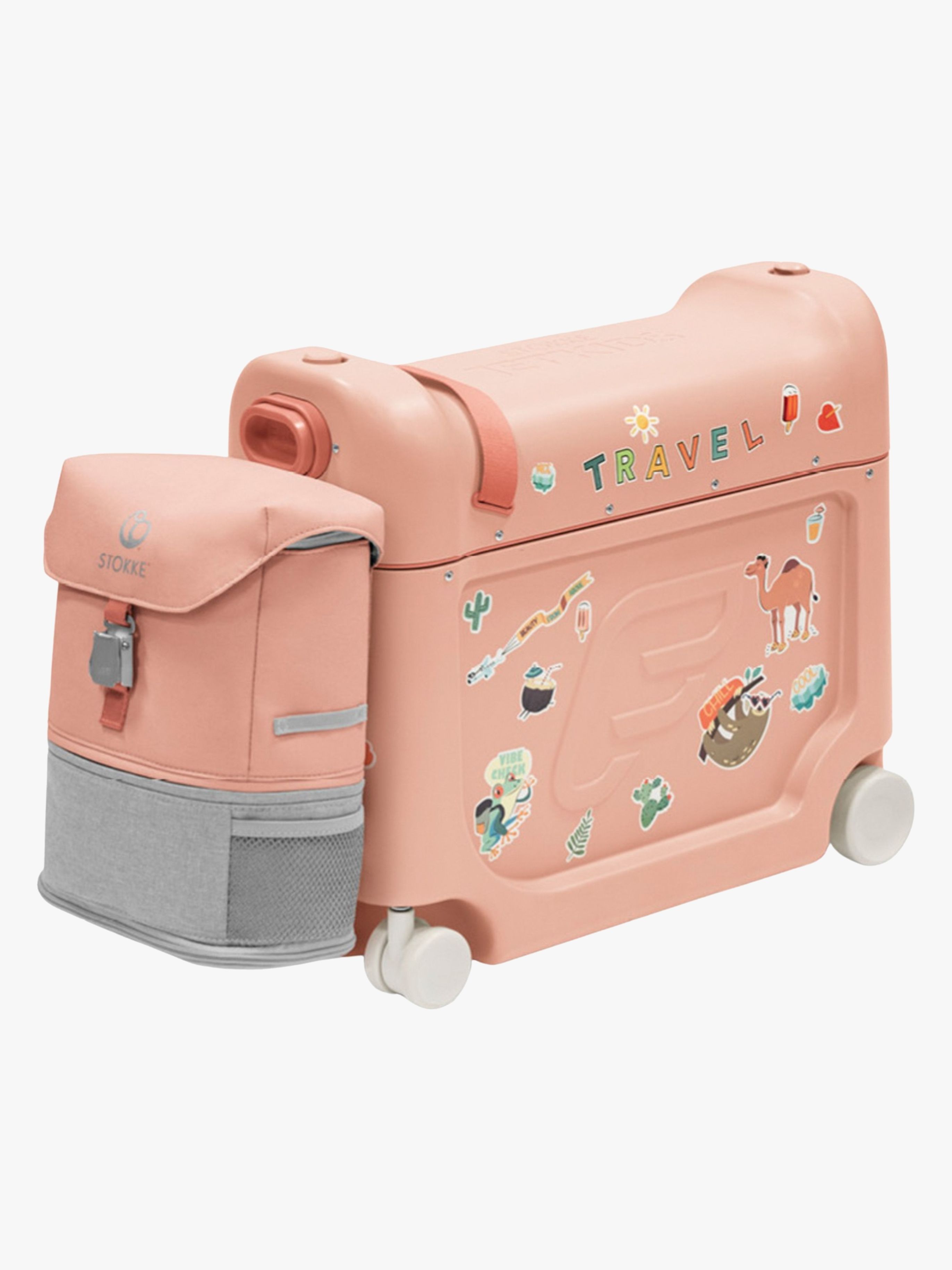 Stokke JetKids Resesäng och Ryggsäck Coral Pink