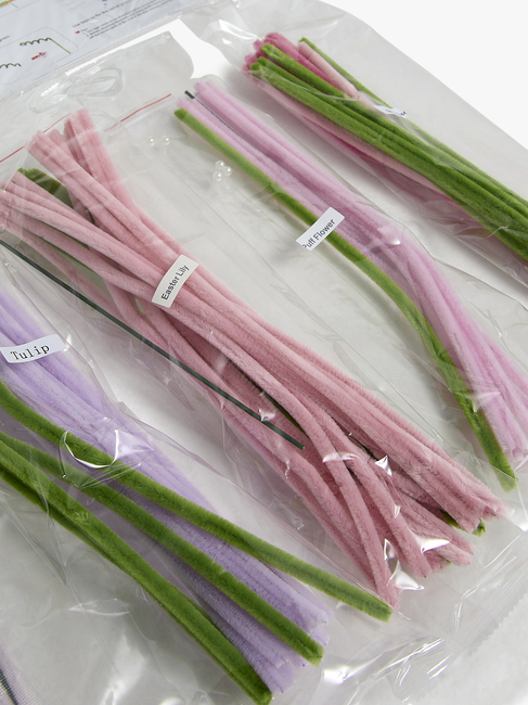 Fippla DIY-set Blombukett med Piprensare 18 Delar, Rosa