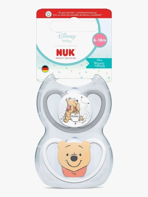 NUK Perfect Match Air Napp 2-Pack Stl 2 Nalle Puh
