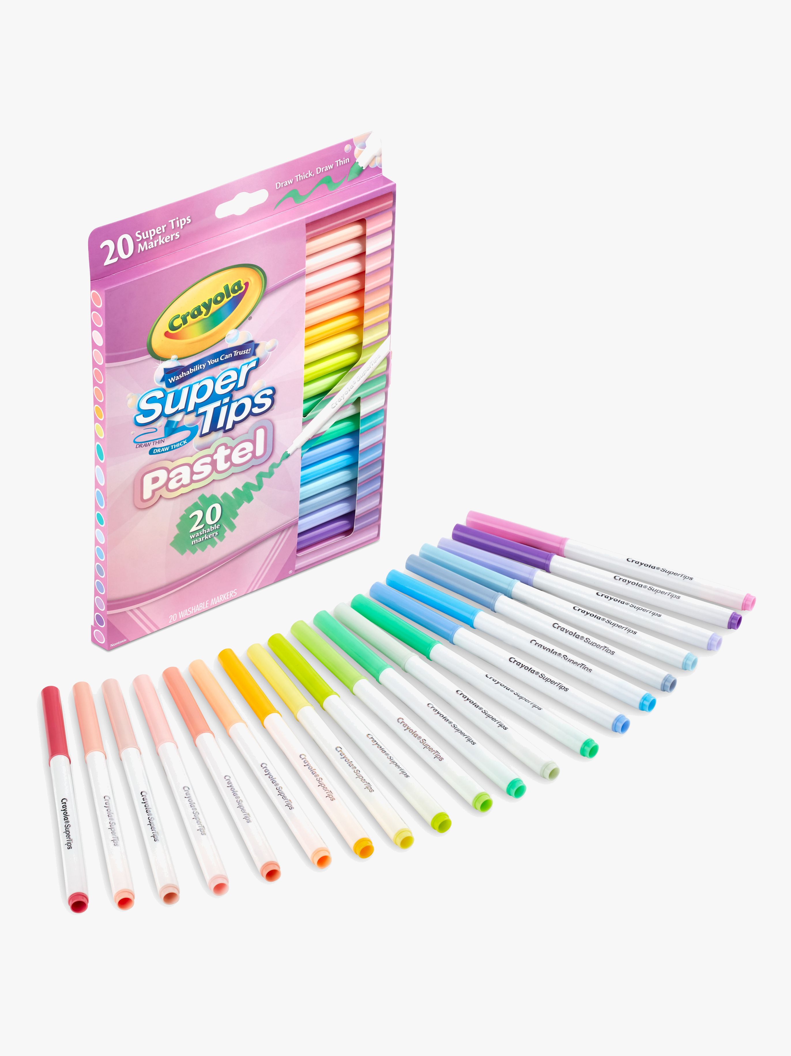 Crayola Super Tips Fiberpennor Pastell 20-Pack