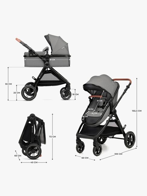 Kinderkraft ESME 2-in-1 Duovagn, Moonlight Grey