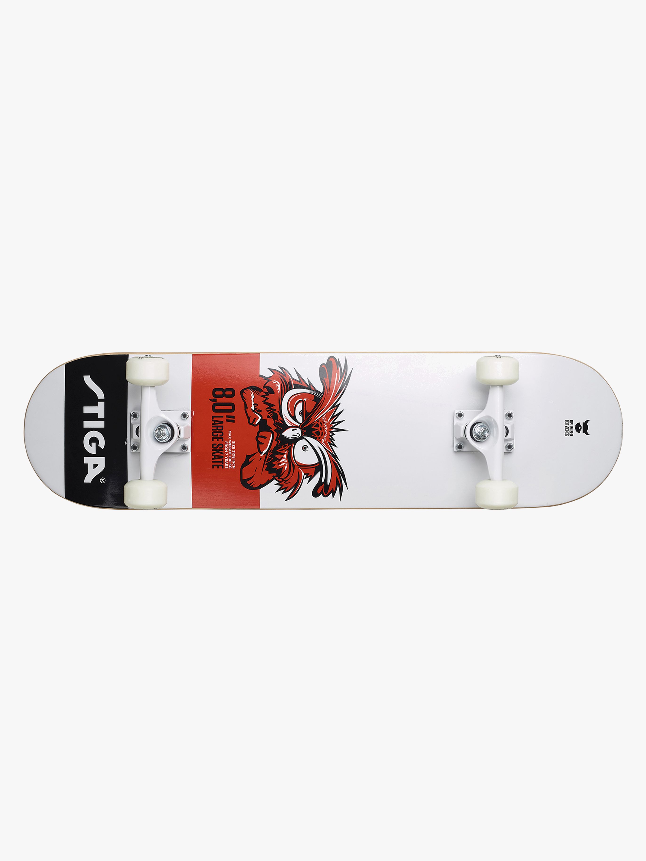 STIGA Skateboard Owl 8.0, Vit