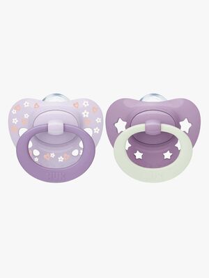NUK First Choice Classic Day & Night Napp 2-Pack, Lila