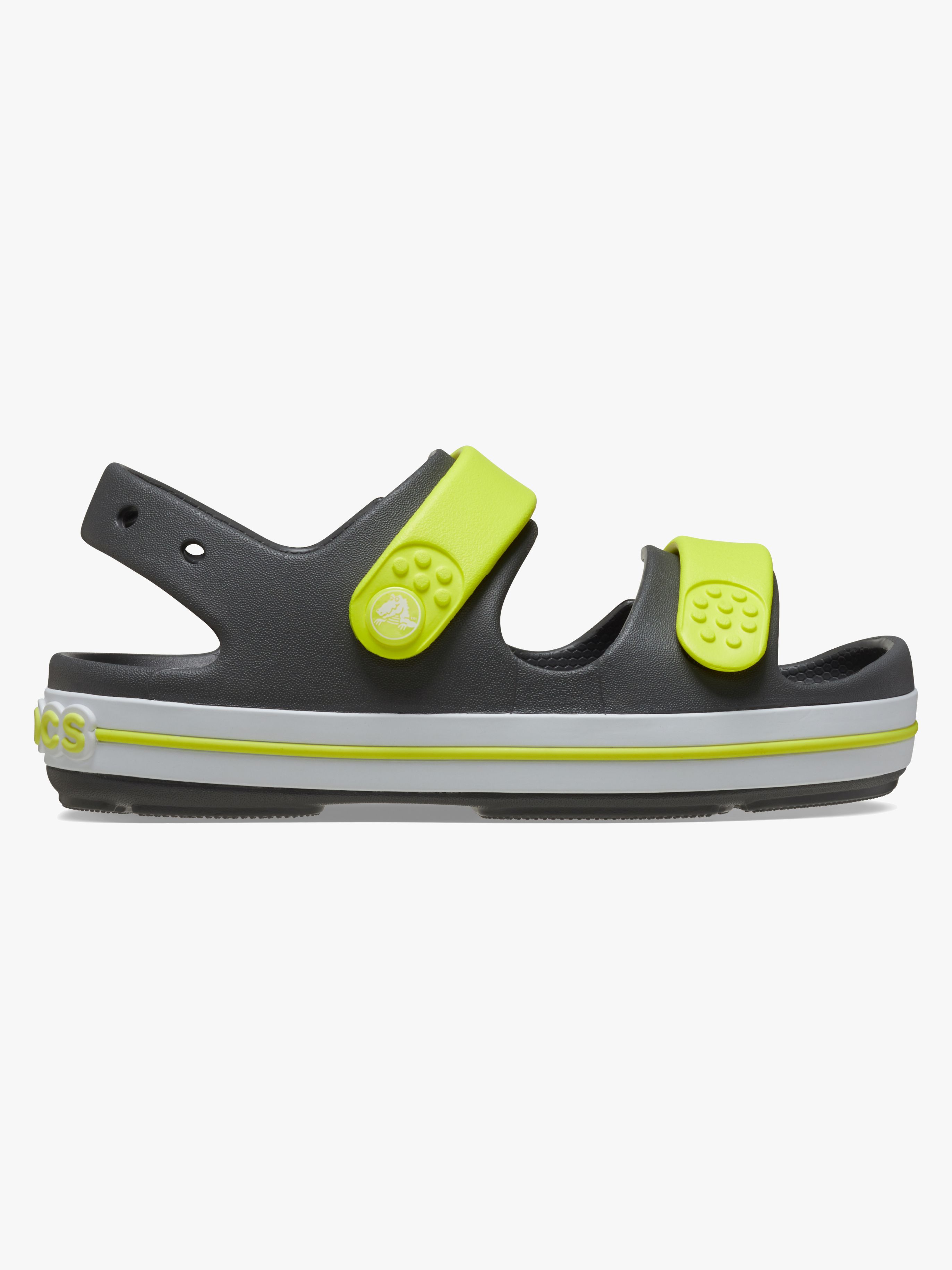 Crocs Crocband Cruiser Kids Sandaler, Slate Grey/Acidity, 20-21