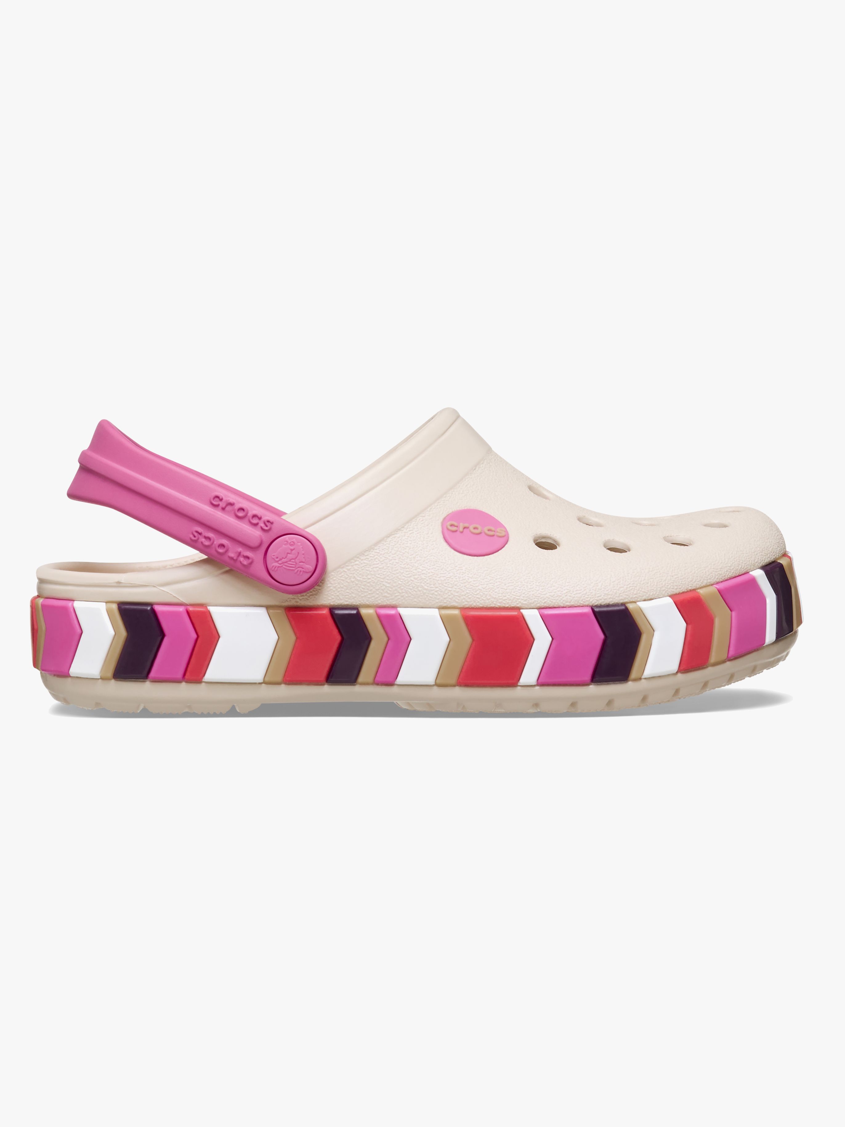 Crocs Crocband Chevron Band Kids Tofflor, Frappé/Quiet Rose, 27-28