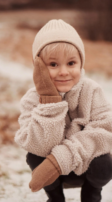 BabyMocs  Stickade Vantar, Caramel