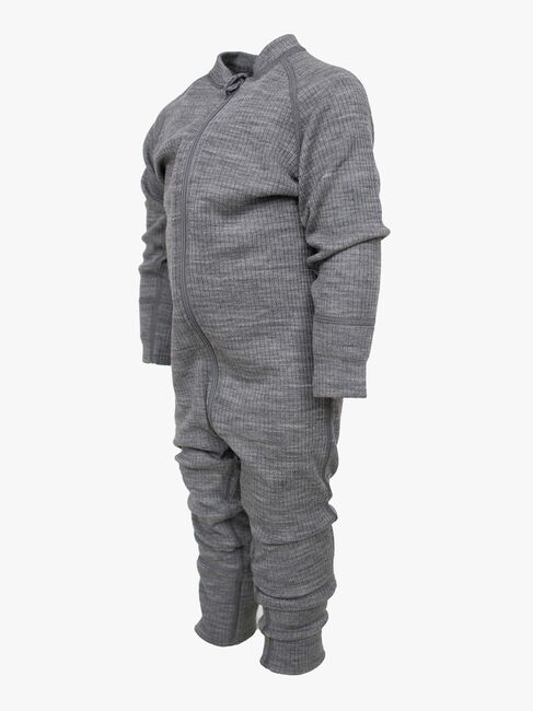 Lindberg Rib Merino Underställsoverall Merinoull, Grey Melange