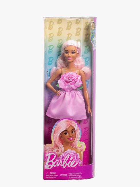 Barbie Deluxe Style Docka i Rosa Klänning