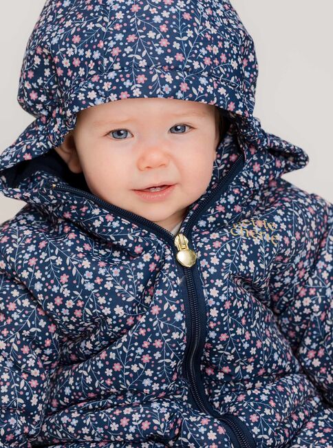 Petite Chérie Atelier Gisele Babyoverall, Navy Small Flower
