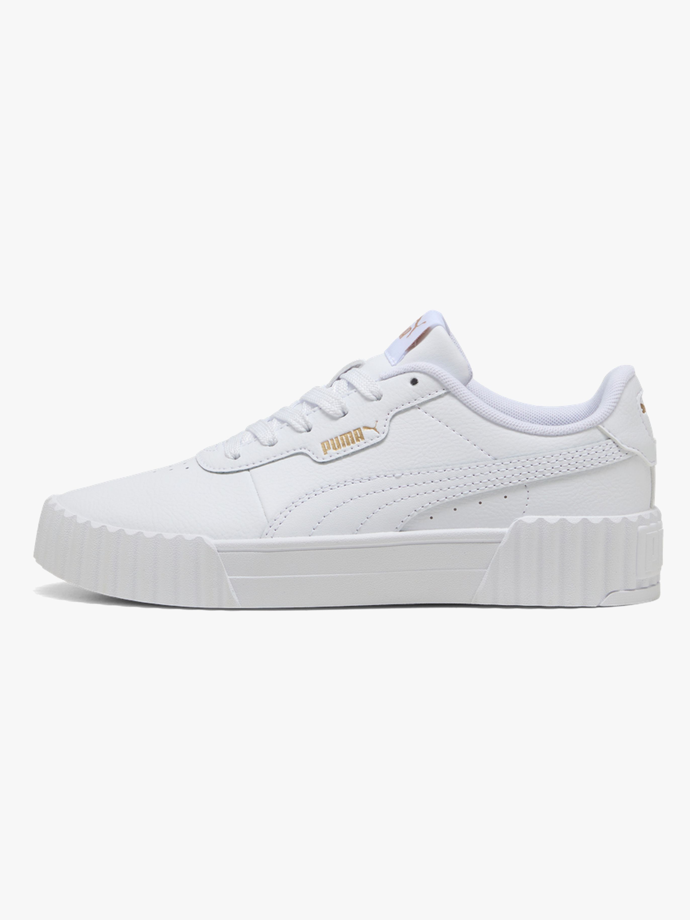 Puma Carina 3.0 Jr Sneakers, White/Gold, 39
