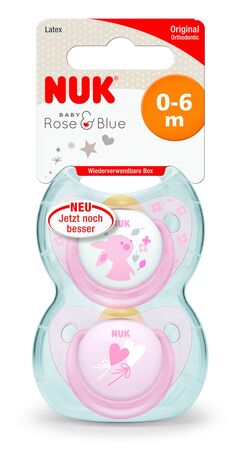 NUK Baby Rose 0-6 Månader Napp 2-pack, Latex