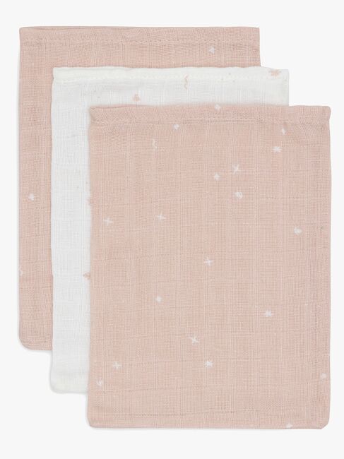 Jollein Tvättlappar Twinkling Muslin 3-Pack, Wild Rose