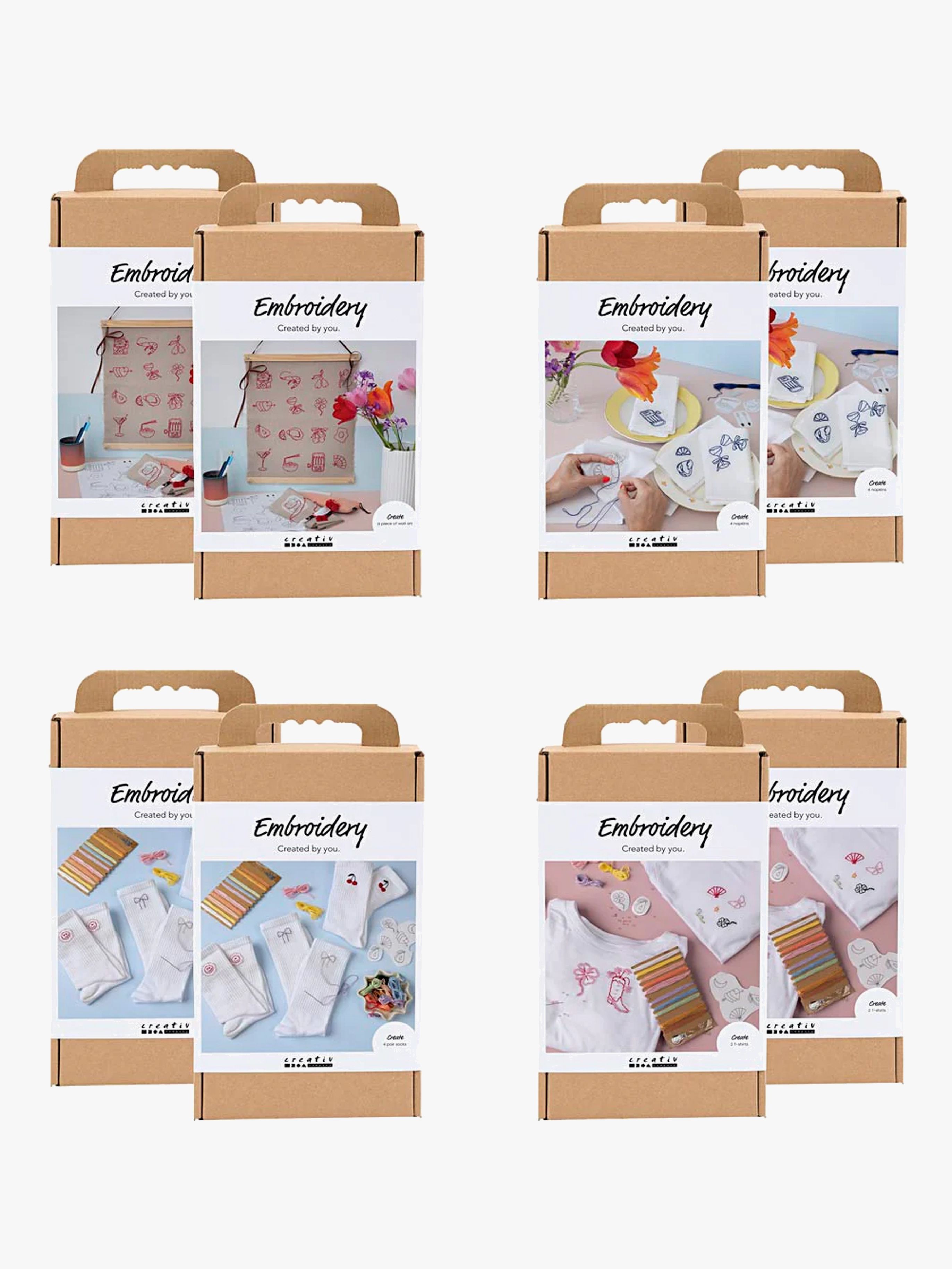 Creativ Company Broderi Startkit 8-pack – pyssel för barn från 10 år