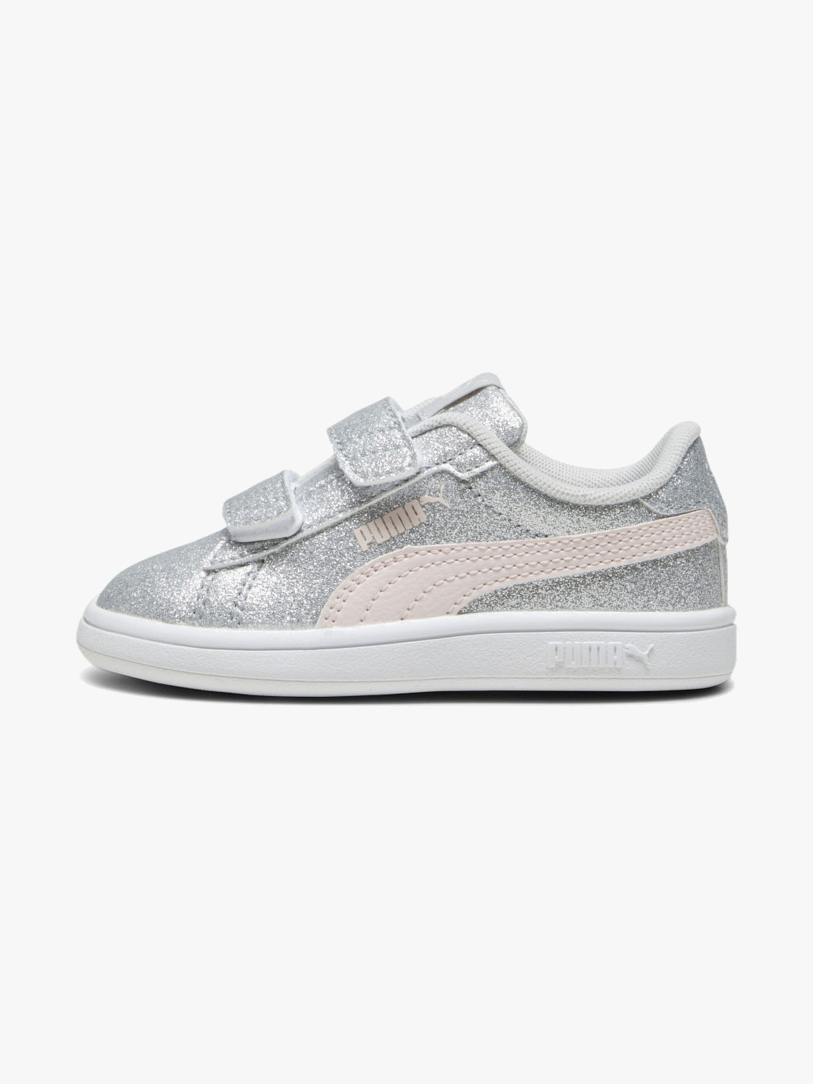 Puma Smash 3.0 Glitz Glam V Infant Sneakers, Glacial Gray/Frosty Pink, 26
