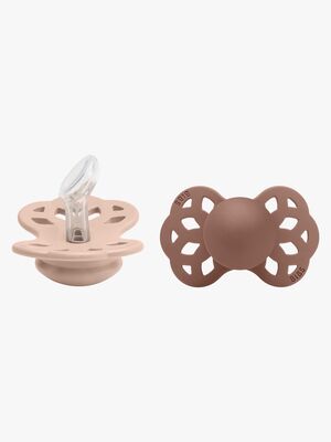 BIBS Infinity Smokker 2-pack Silikon Str 1 Anatomisk, Blush/Woodchuck