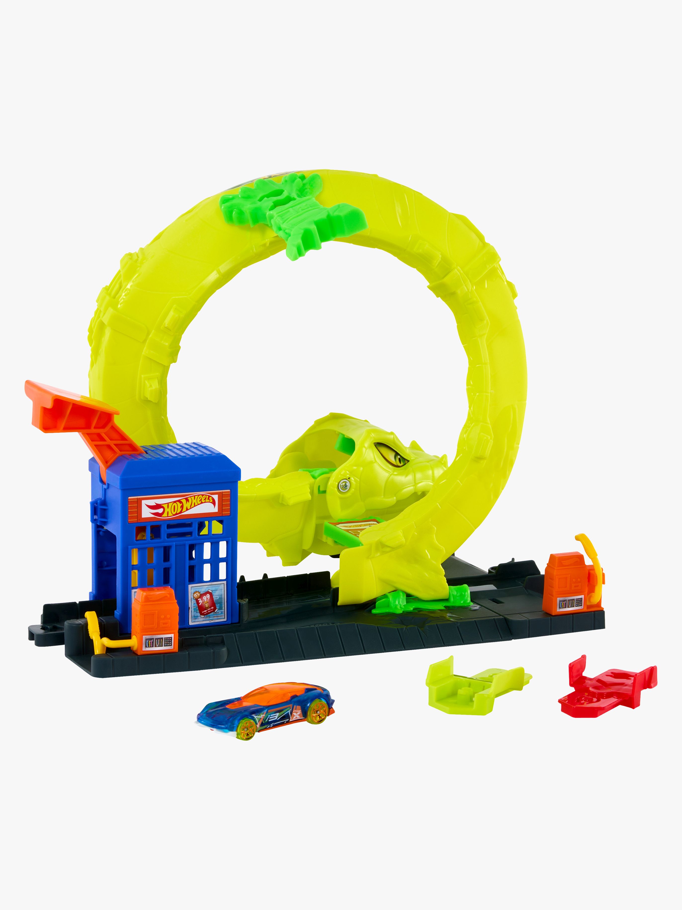 Hot Wheels Stunt Tracks Corkscrew Jump Champion Lekset