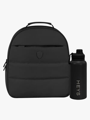 Heys The Puffer Ryggsäck 13L & Stål Vattenflaska 946ml, Black