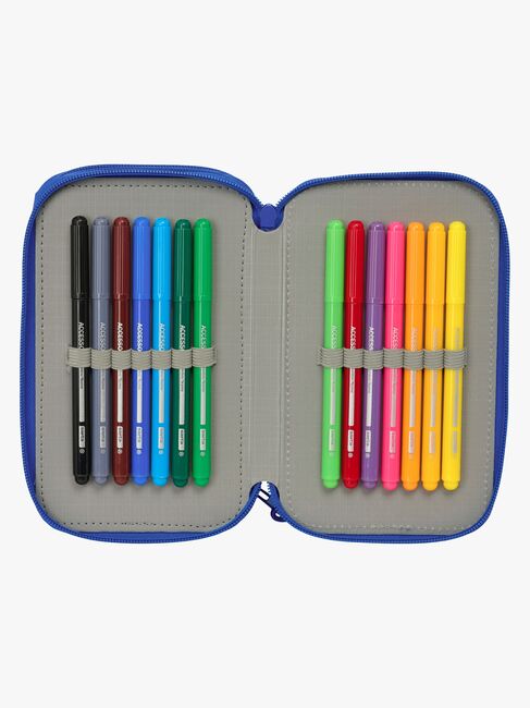 Sonic  Fyllt Trippelpennfodral 37 Delar, Blå