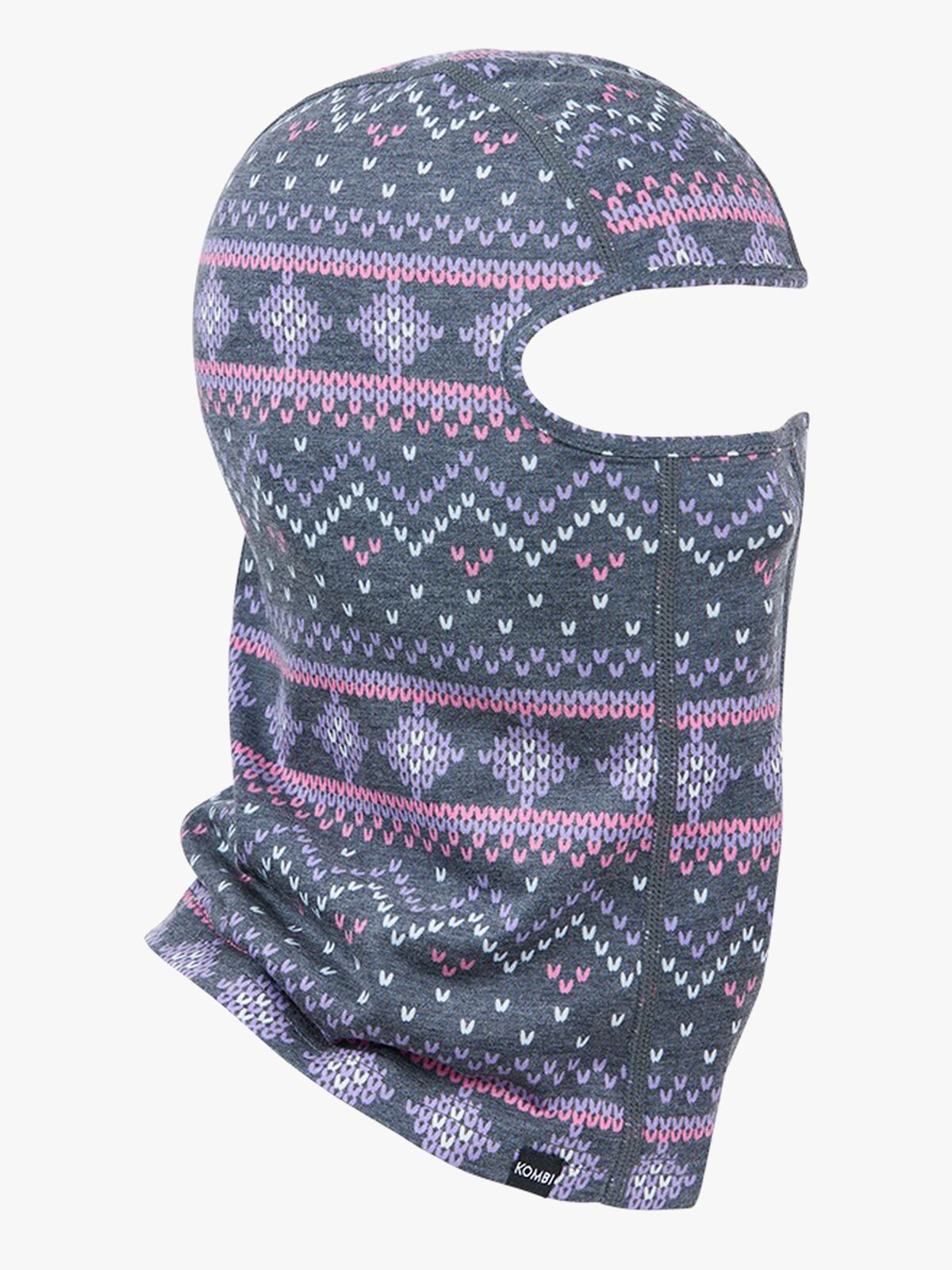 Kombi Merino Balaklava Jr, Pink Snow Jacq