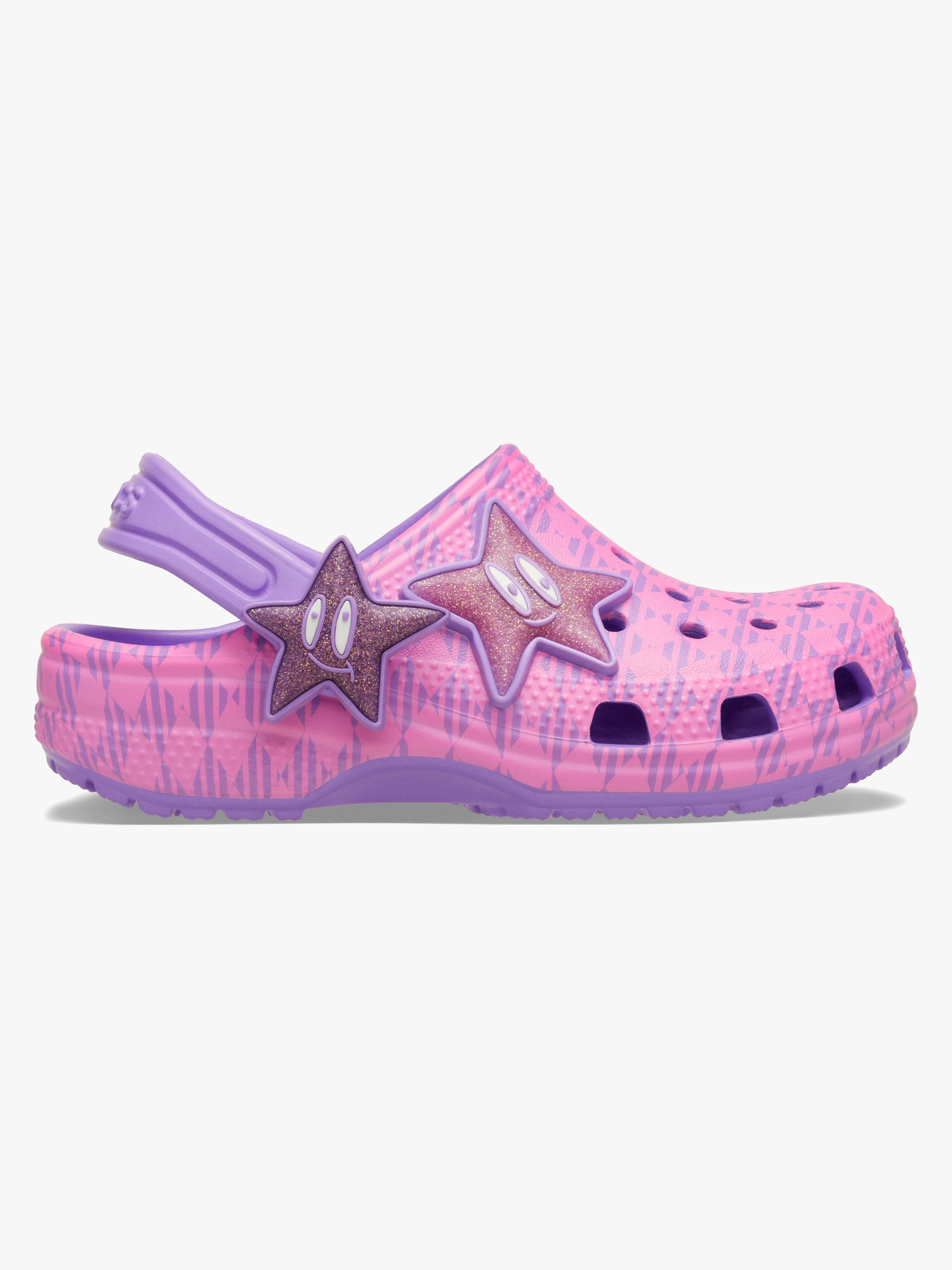 Crocs Classic Plaid and Stars Kids Tofflor, Purple Bolt/Pink Punch, 20-21