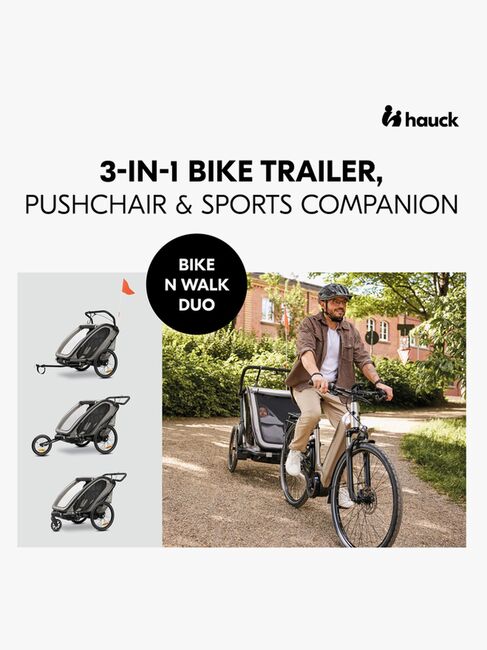 Hauck Bike N Walk Cykelvagn, Light Grey