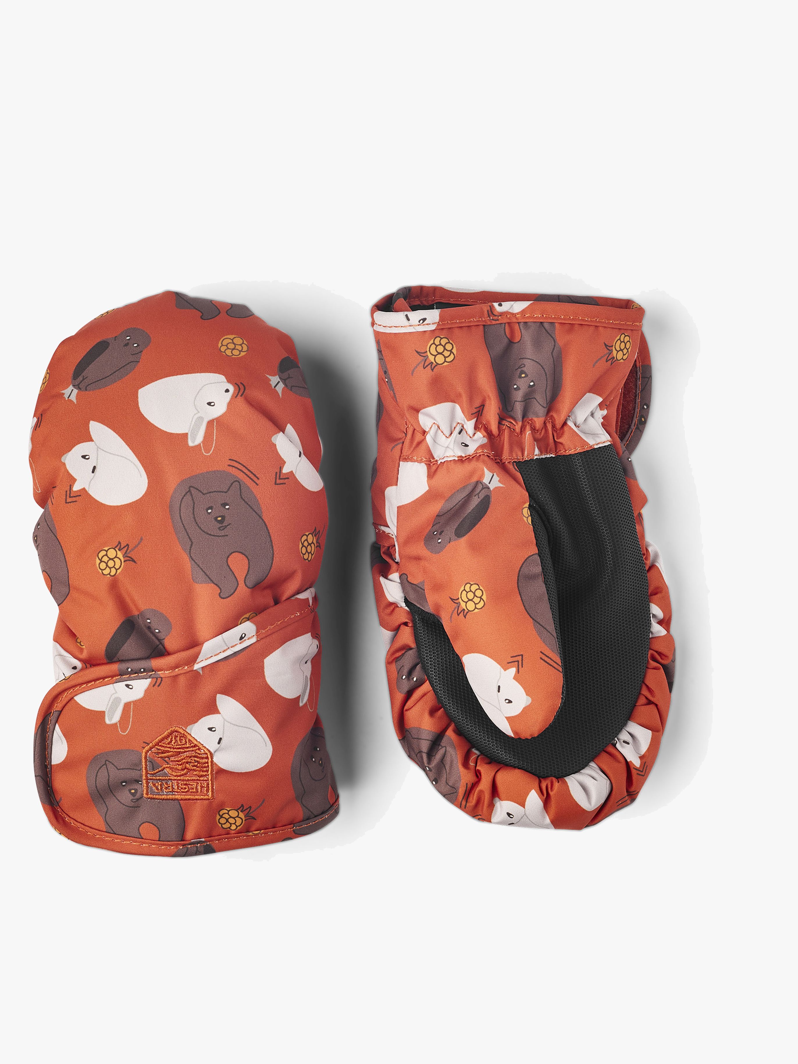 Hestra Kid’s Hygge Vantar Brick Red Print 1