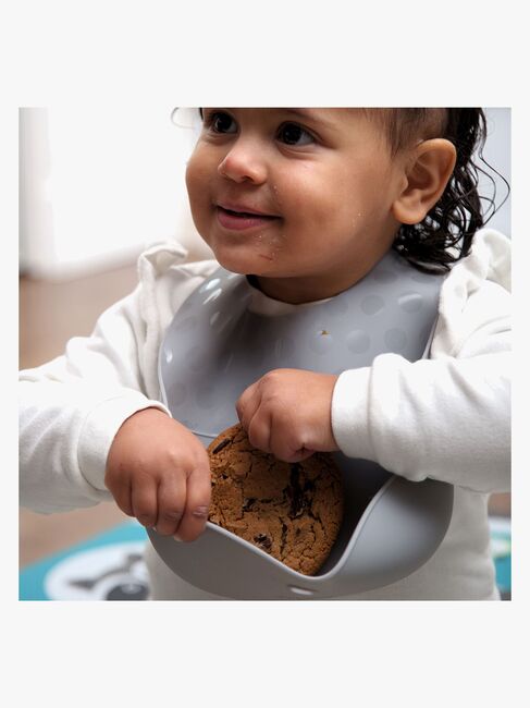 bblüv Haklappstallrikar & Sked, Aqua/Grå