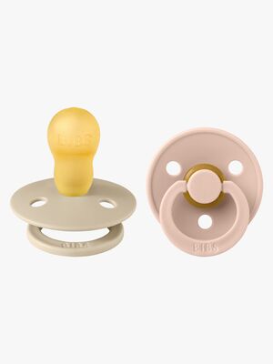 BIBS Colour Napp 2-Pack Latex Stl 3 Rund, Vanilla/Blush