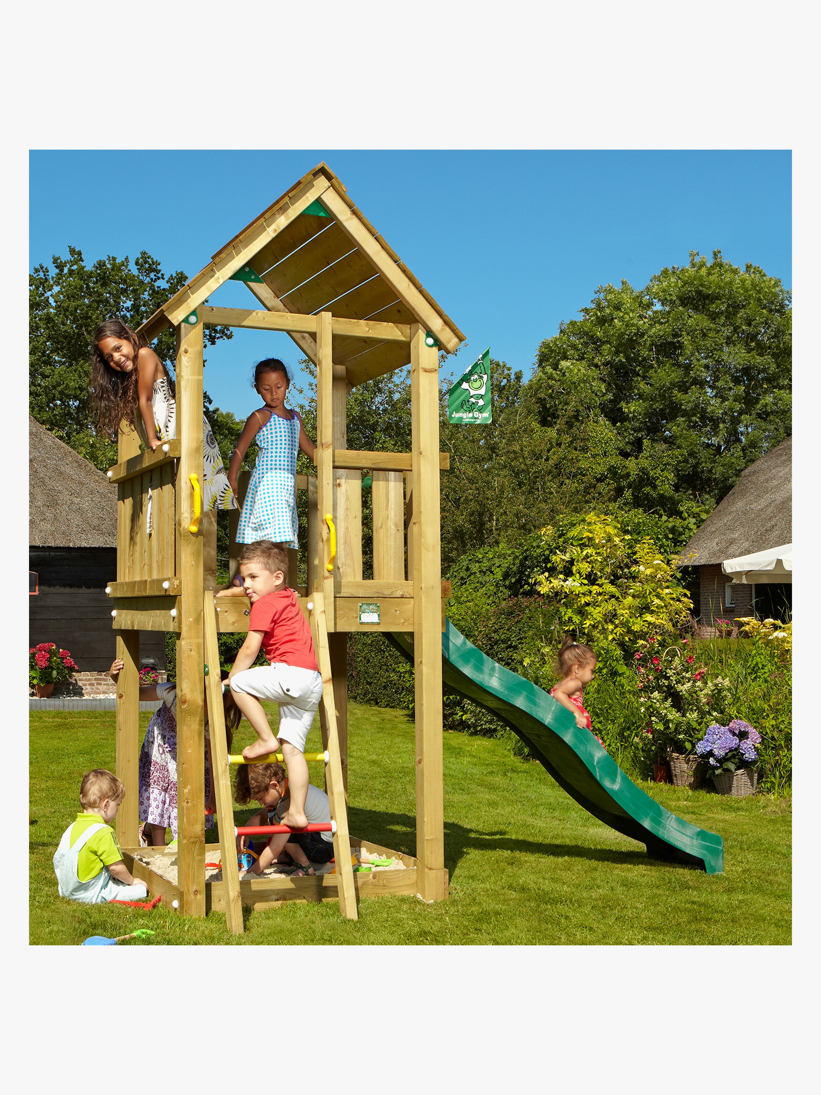 Jungle Gym Club – lekställning med sandlåda och rutschkana från 4 år