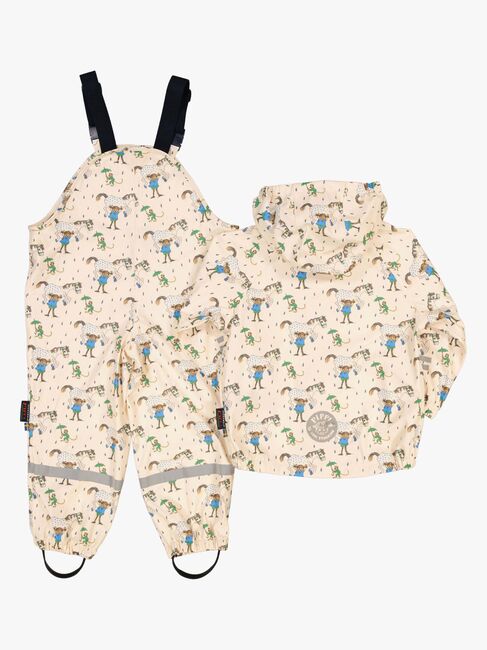 Geggamoja Fodrat Regnställ Pippi Långstrump, Beige