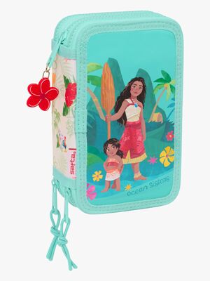 Vaiana Trippelpennfodral, Beige/Blå