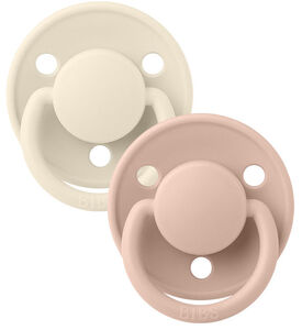 BIBS Napp De Lux 2-pack Silicone, Ivory/Blush