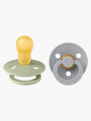 BIBS Colour Napp 2-Pack Latex Stl 3 Rund, Sage/Cloud