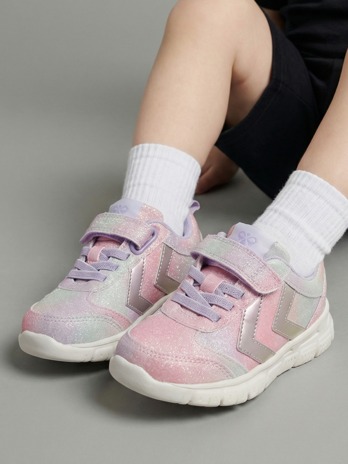 Hummel Crosslite Glitter Infant Sneakers, Multicolor Pink, 30