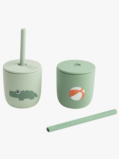 Done By Deer Playground Sugrörsmugg Silikon 2-Pack, Green