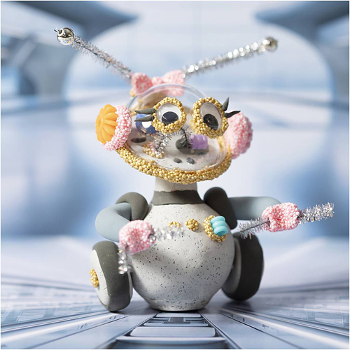 Creativ Company Pysselset Mini Modellera Robot, Grå/Rosa