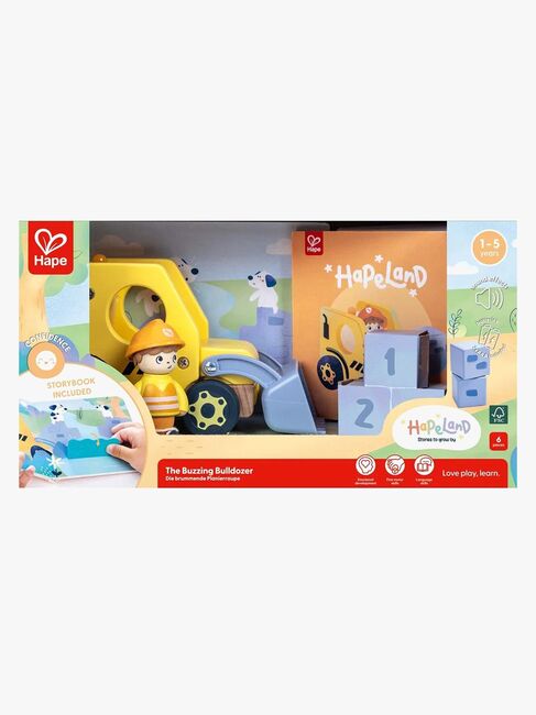 Hape Sagobok med Lekset The Buzzing Bulldozer