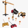 Alex's Garage Lekset med Radiostyrd Grävmaskin, Lastbil & Manuell Lyftkran 42 cm
