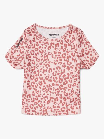 Hyperfied Short Sleeve Logo Top, Pink Leo