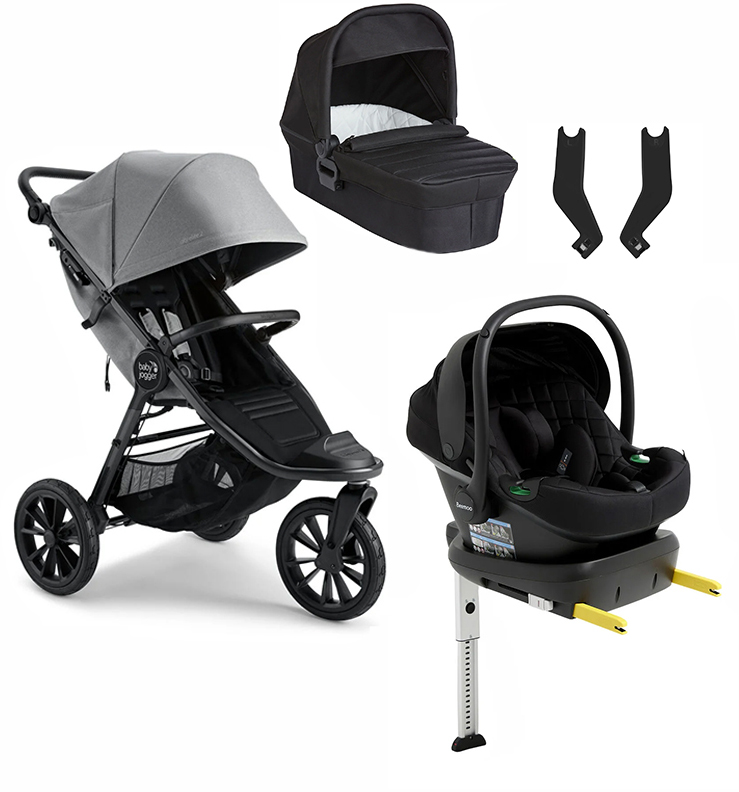 Baby Jogger City Elite 2 Duovagn inkl. Beemoo Route Babyskydd &  Bas Pike/Black Stone