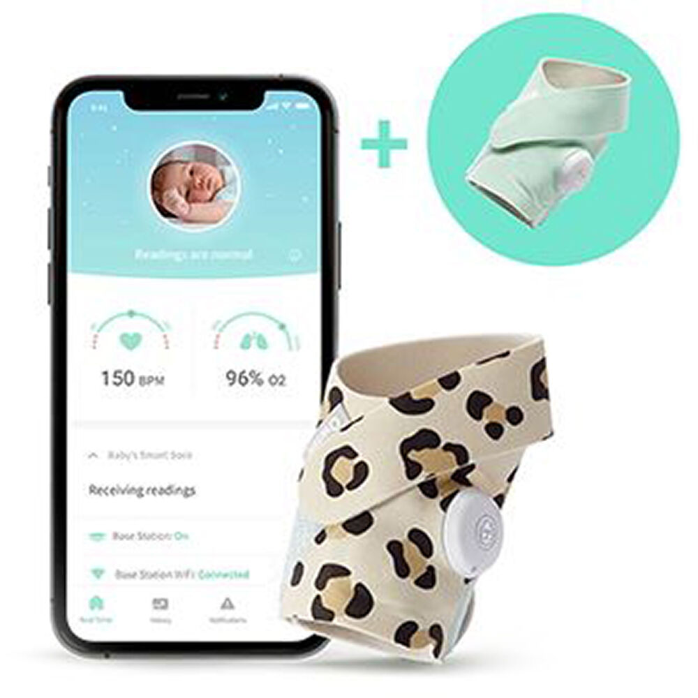 Owlet Smart Sock Babyvakt Leopard Bundle